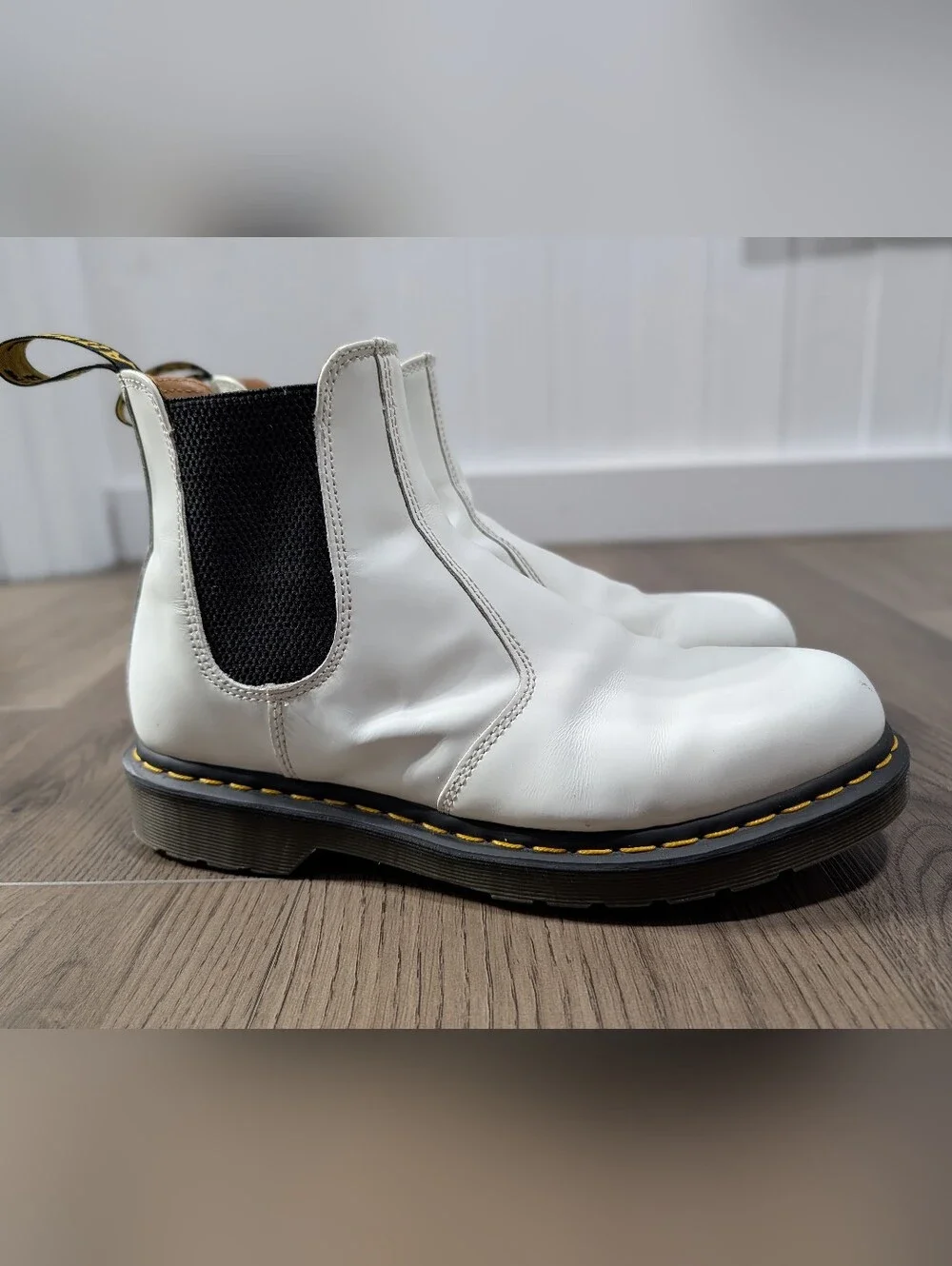 Dr. Martens Yellow Stitch Smooth Leather Chelsea Boots